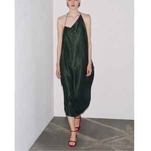 Zara collection asymmetric satin dress
